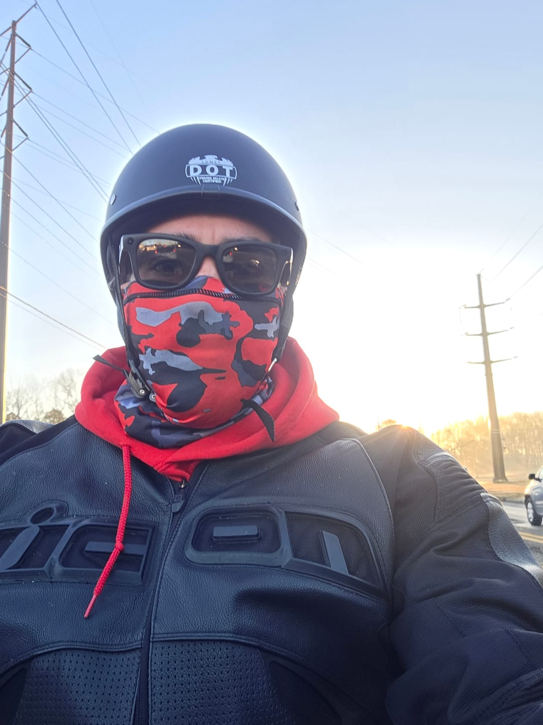 Customer photo review of Smallest & Lightest DOT Polo Helmet- Matte Black