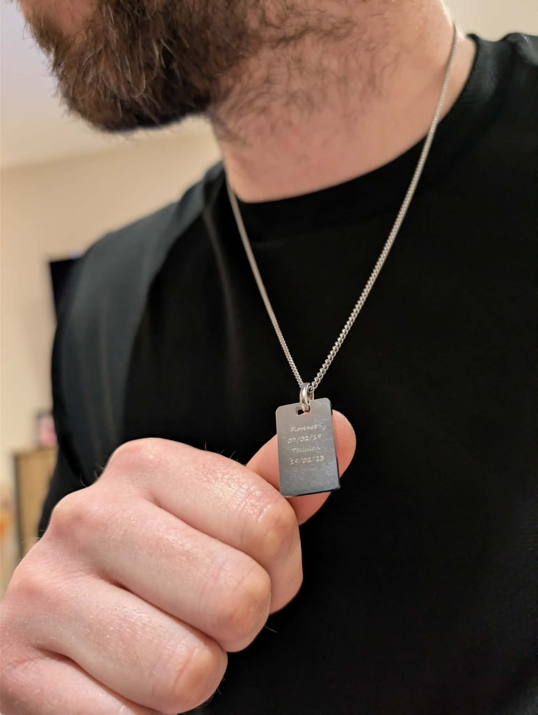 Customer photo review of Dog Tag Pendant