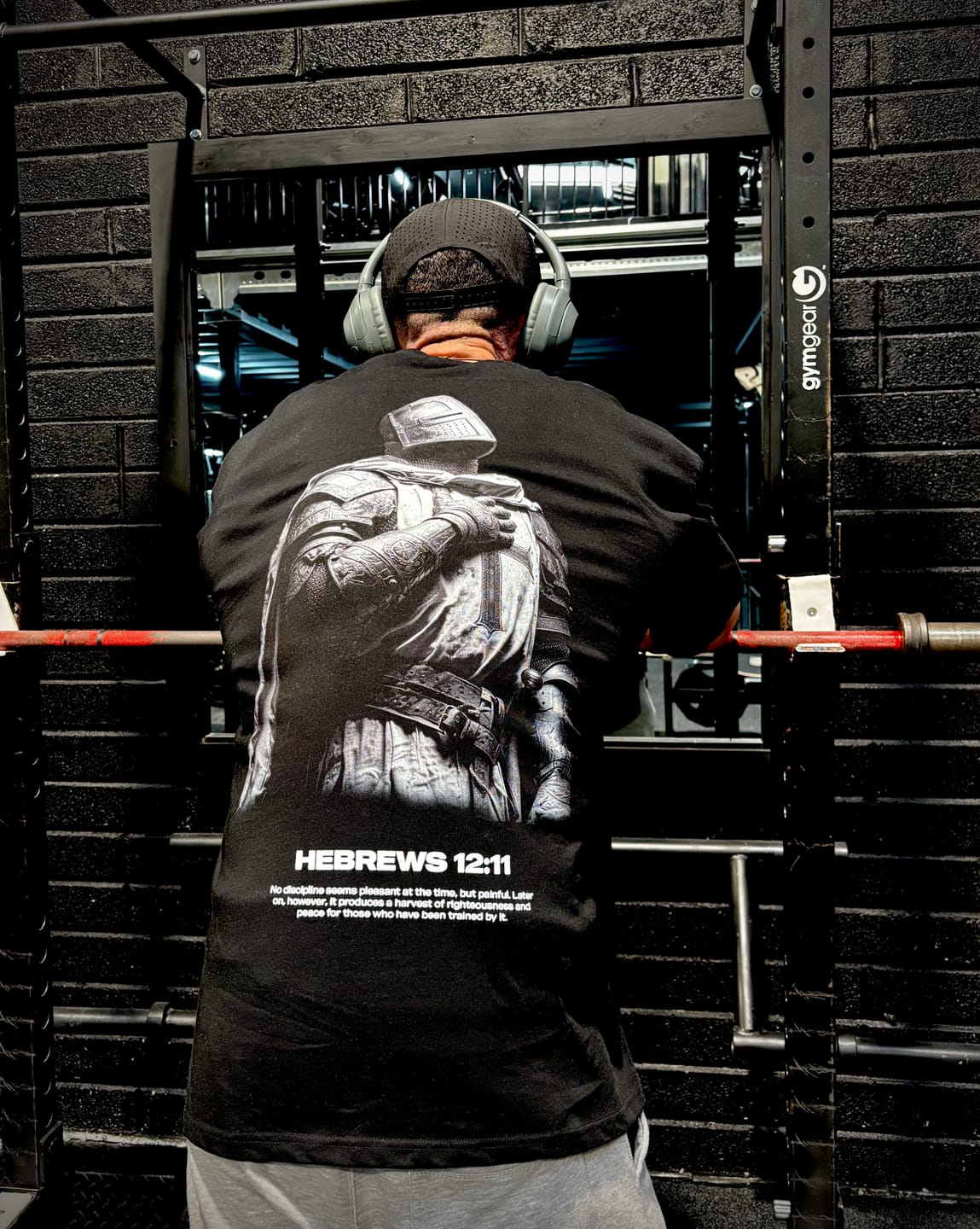 Customer photo review of Hebrews 12:11 ’Warrior’s Discipline’ Men’s Oversized T-Shirt