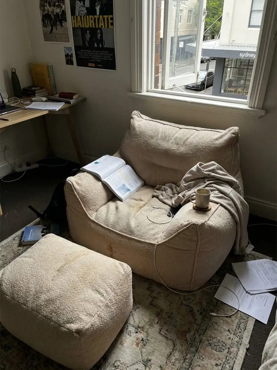 Customer photo review of DODO BEAN BAG - TEDDY FLEECE BEIGE