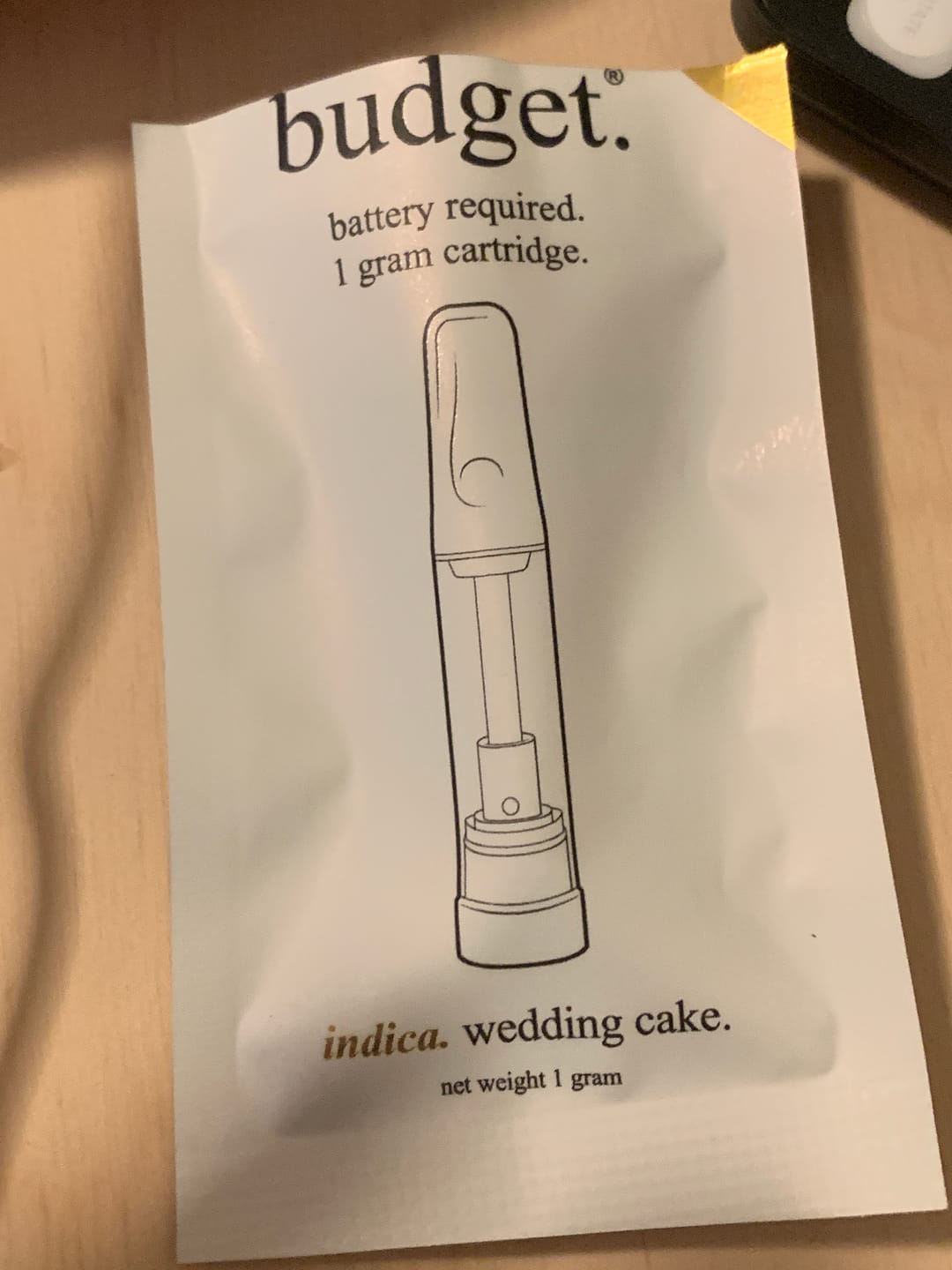 Customer photo review of 1 Gram THCA Blend Vape Cartridge | Wedding Cake - Indica
