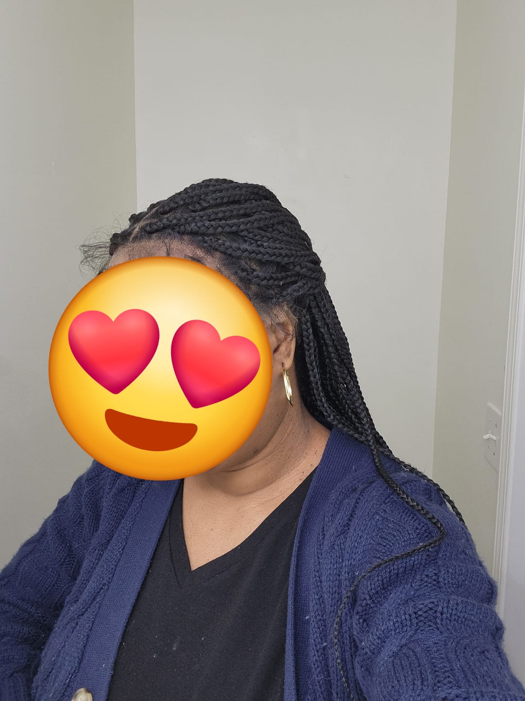Customer photo review of Swiss HD Full Lace Knotless Box Braided Wig