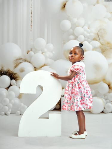 Customer photo review of Toddler Dress Sweet Baby Lace Lapel Graffiti Dress