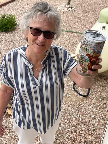 Customer photo review of Love Highland Cows - Personalized Highland Cow Tumbler