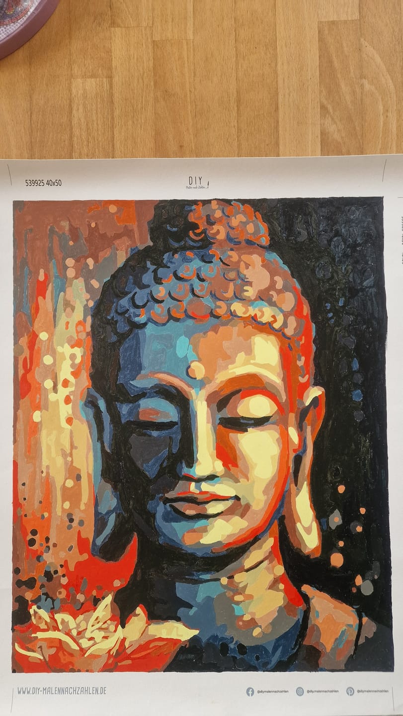 Customer photo review of Malen nach Zahlen - Buddha mit Blume