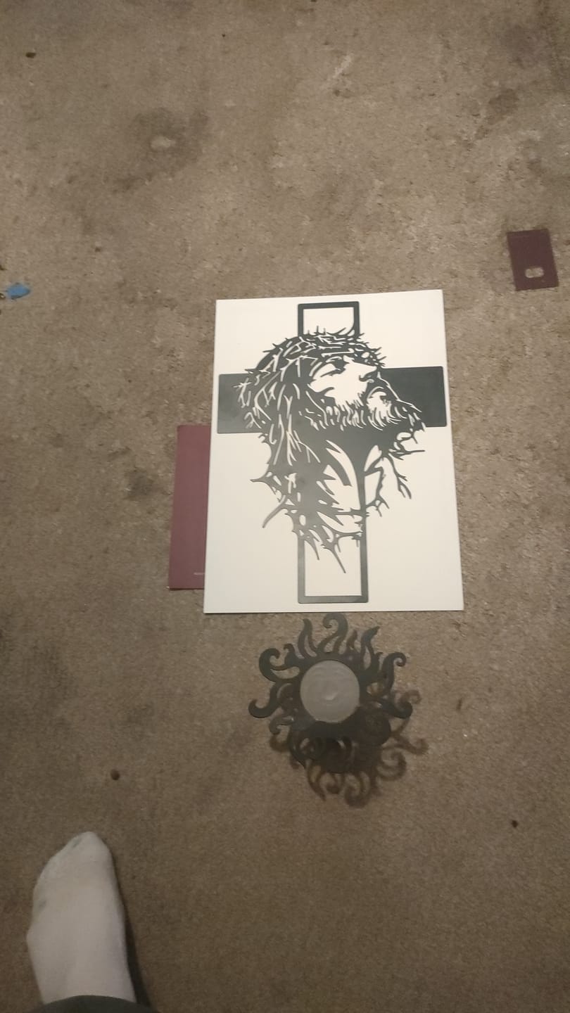 Customer photo review of Christianartworkshop Crown of Thorns Jesus Cross Metal Wall Decor: Heartfelt Faith Statement