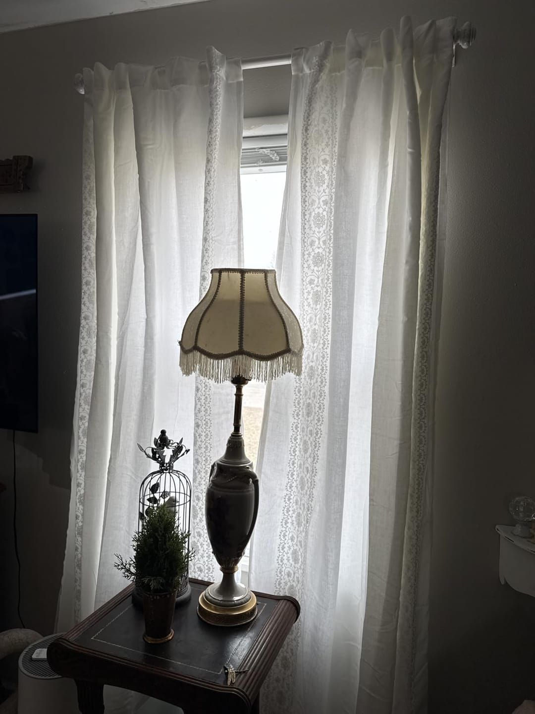 Customer photo review of Floral Embroidered Linen Blend Curtains