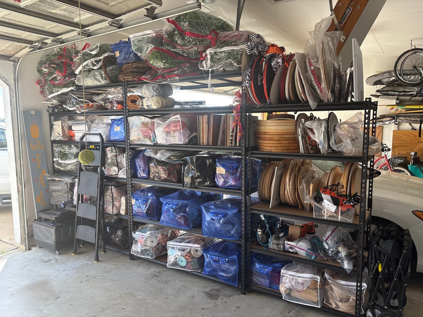 Customer photo review of REIBII 60"W x 24"D Heavy Duty Garage Storage Shelves, 3000 lbs Adjustable Storage Rack for Large Bins, Tools, Basement, Warehouse, Workshop & Commercial Storage