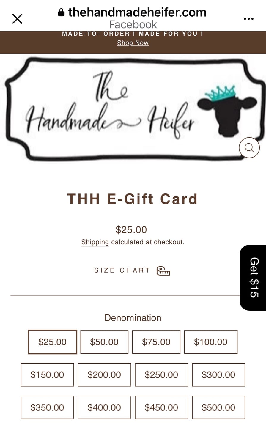 Customer photo review of THH E-Gift Card