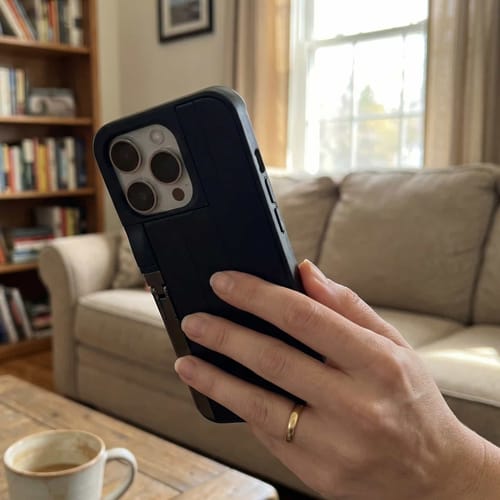 Customer photo review of iPhone Case with Built In Selfie Stick