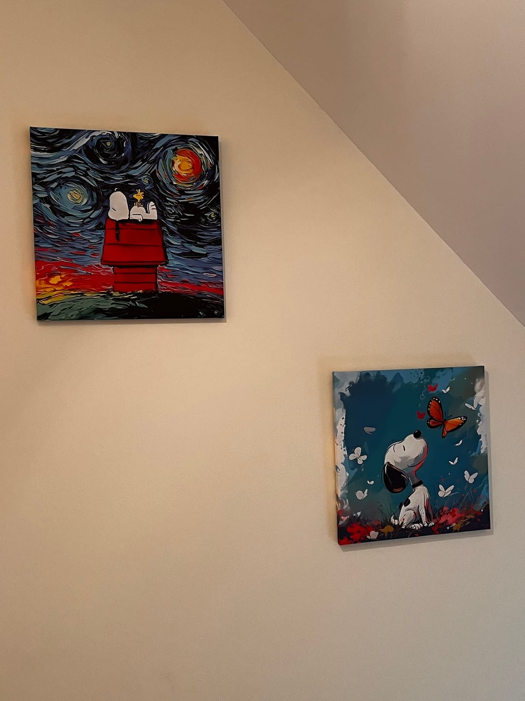 Customer photo review of Tableau Snoopy Starry Night Dreams - Déco murale artistique