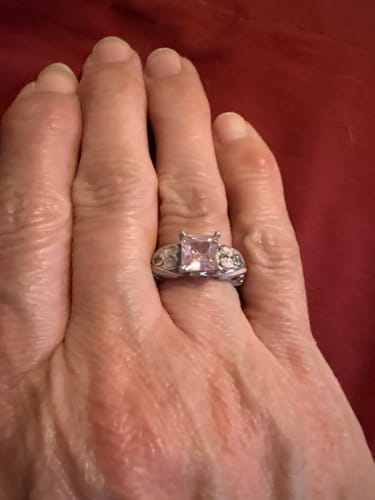 Customer photo review of Rosemary's Loyalty Ring - Rose Quartz