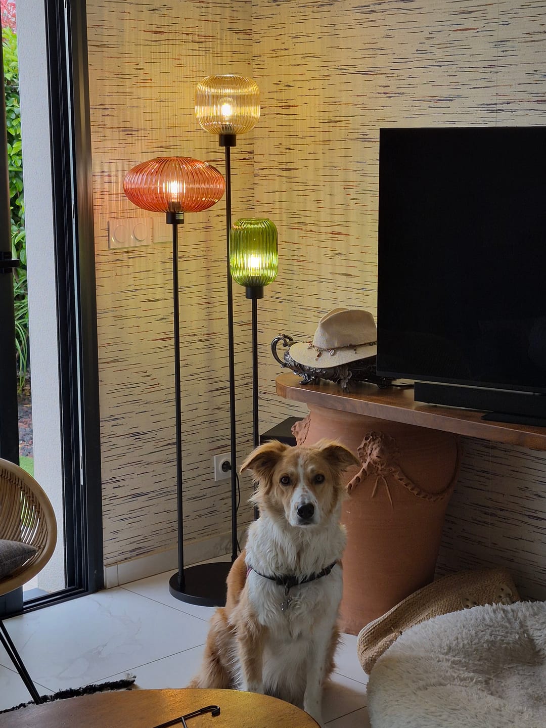 Customer photo review of Lampadaire en verre vintage CRISTALI | 3 luminaires à personnaliser