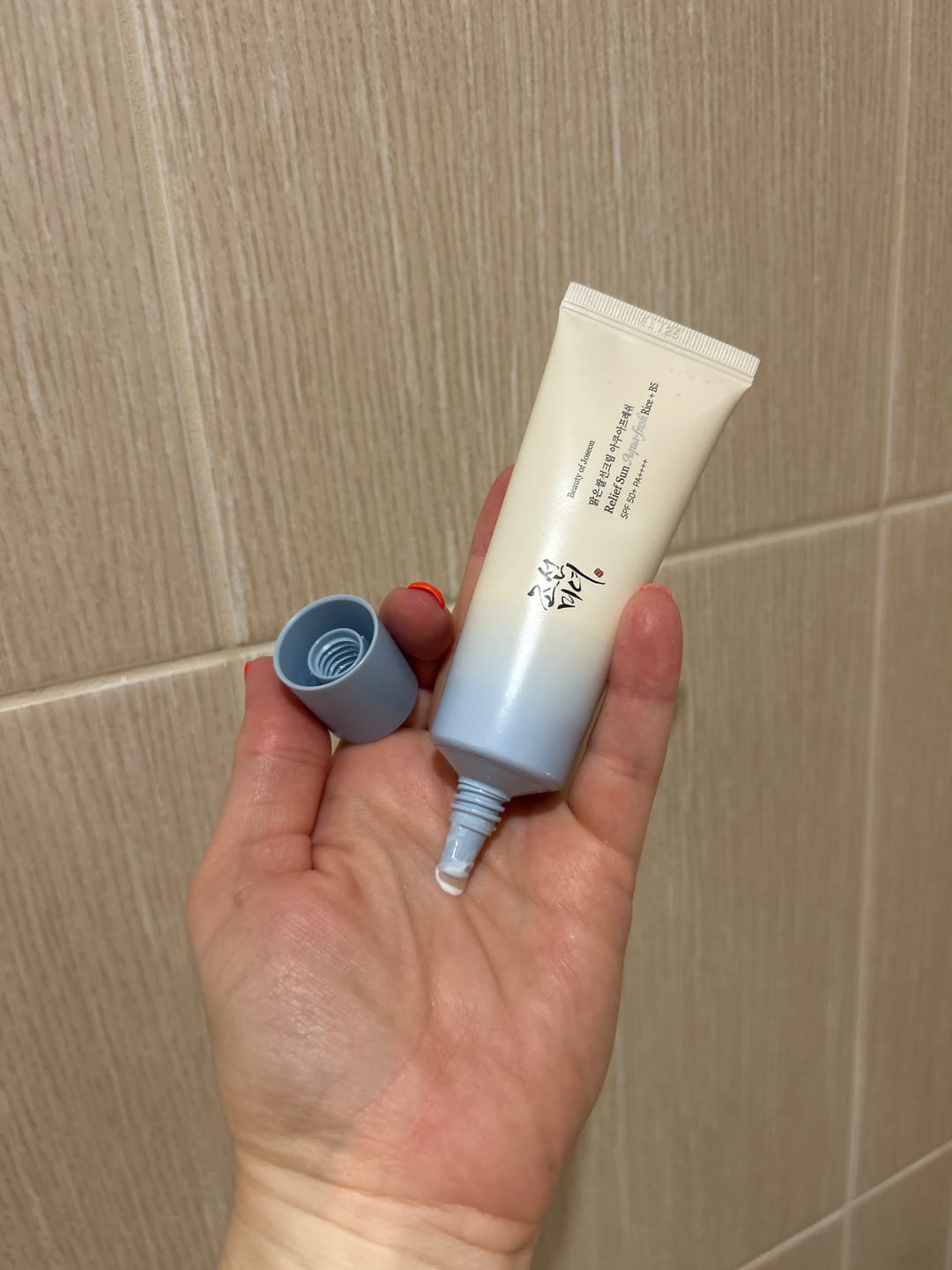 Customer photo review of Gaisīgs saules aizsargkrēms ar pantenolu Beauty of Joseon Relief Sun Aqua-fresh Rice+B5 SPF50+ PA++++