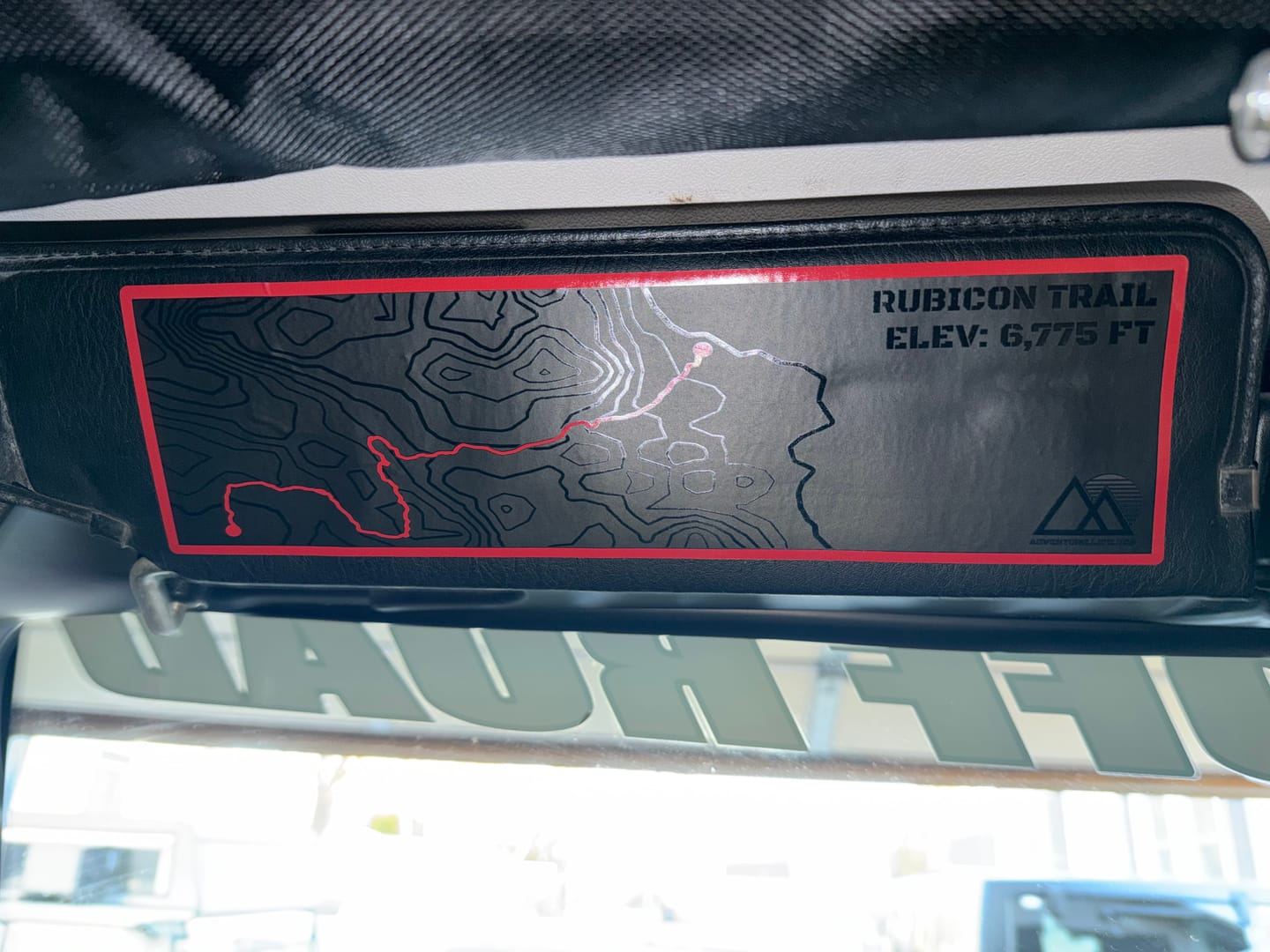 Customer photo review of Sun Visor Decal Set – Covers OEM Warning Labels | Driver + Passenger Pair