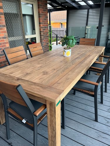 Customer photo review of Ankola Teak Outdoor Table - 250 X 100cm