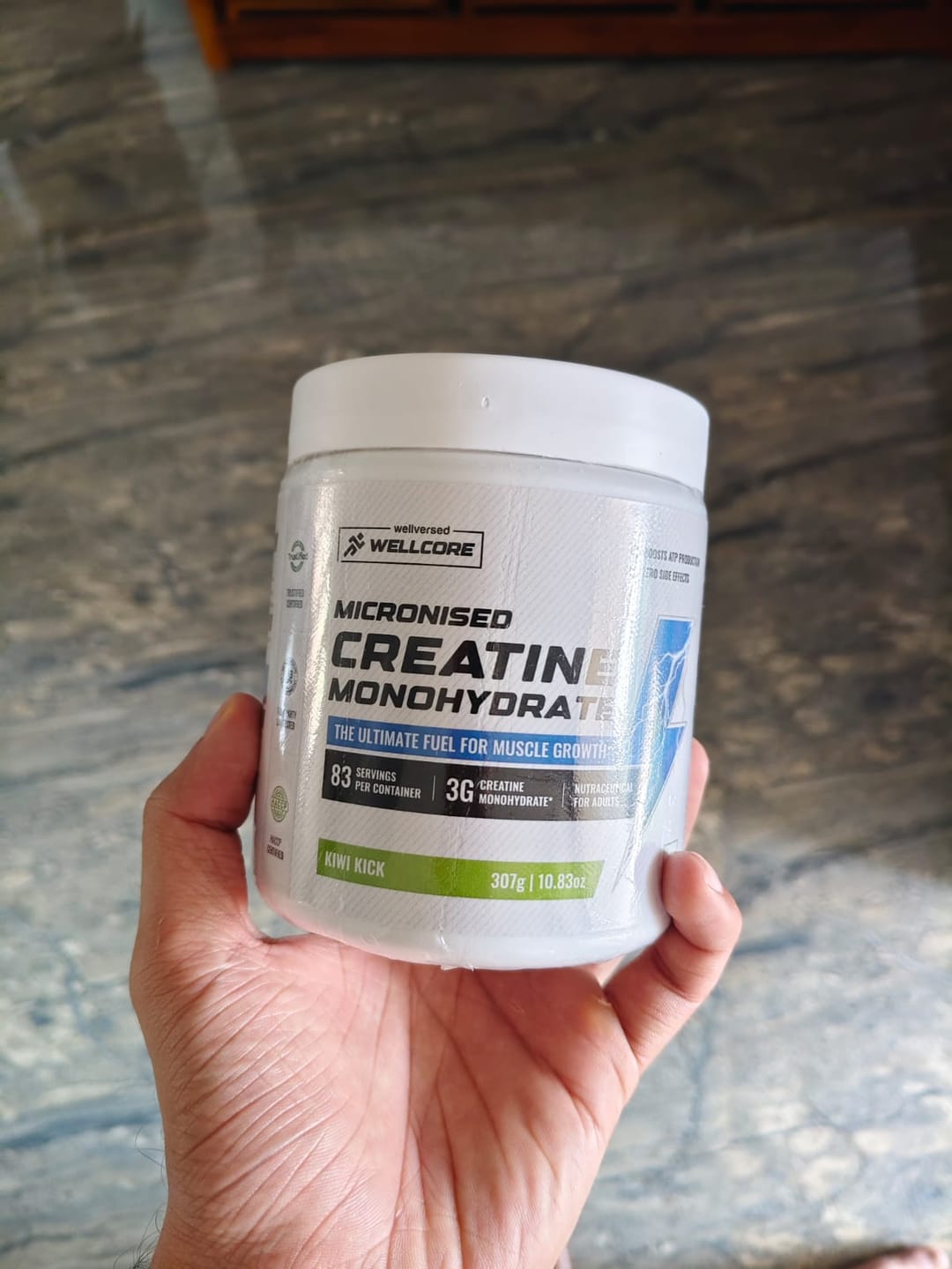 Customer photo review of Wellcore - Pure Micronised Creatine Monohydrate | Kiwi Kick (307g, 83 servings)
