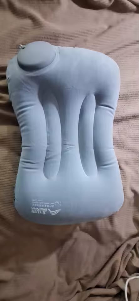 Customer photo review of Ultralight Press-to-Inflate Camping Travel Pillow