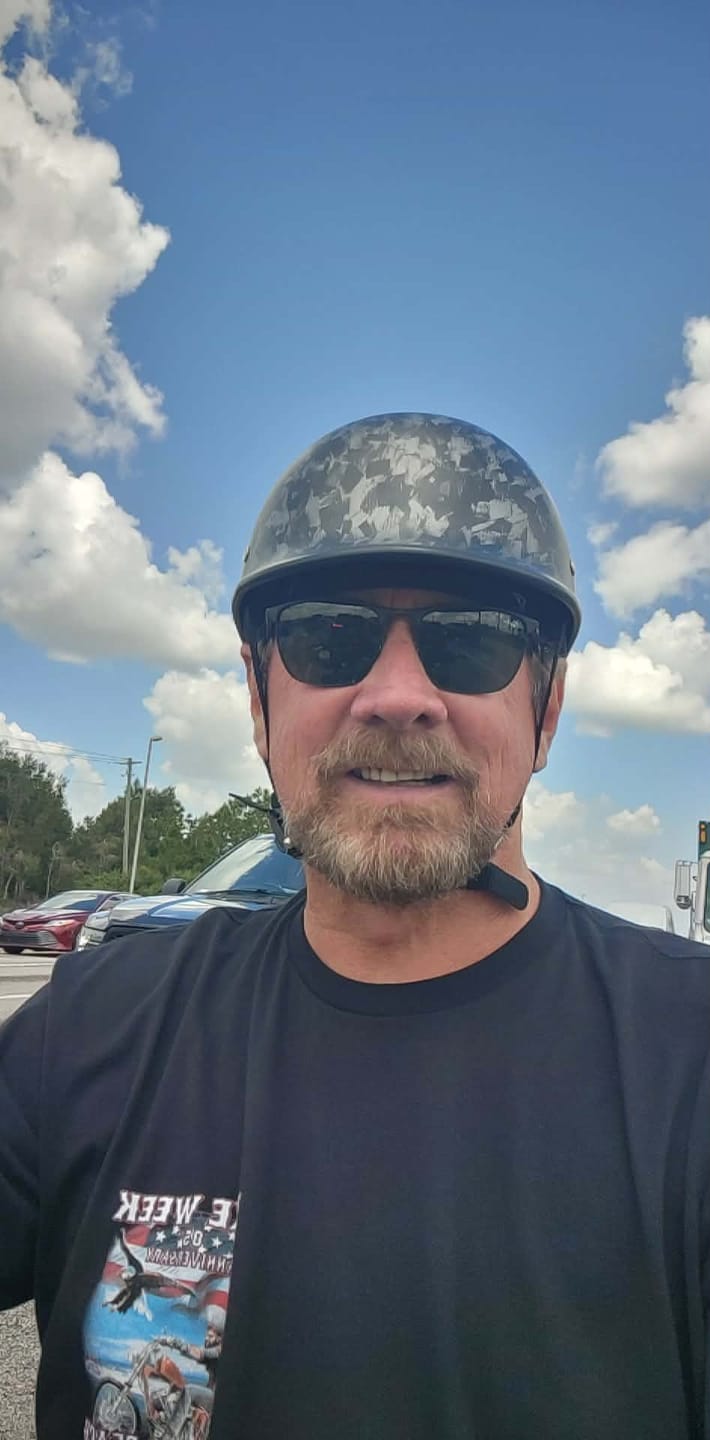 Customer photo review of Carbon Fiber Low Profile Reversible DOT Polo Helmet