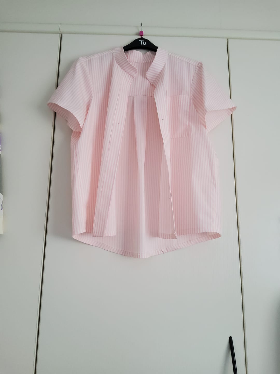 Customer photo review of Ticking Stripes Rose & Hubble Cotton Poplin Fabric