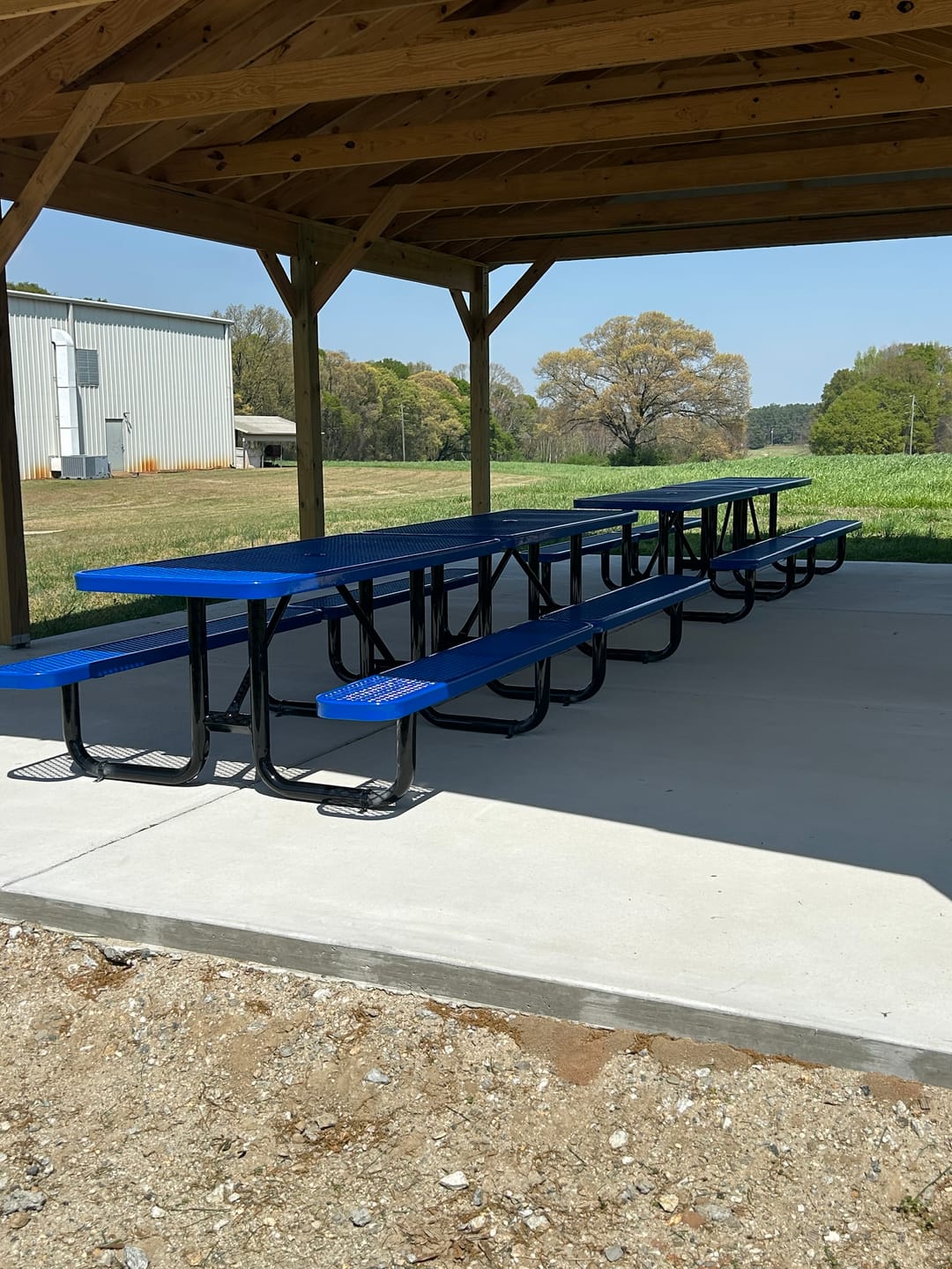 Customer photo review of Quick Ship Rectangular Picnic Table 6ft Expanded Metal Portable - Commercial Picnic Table