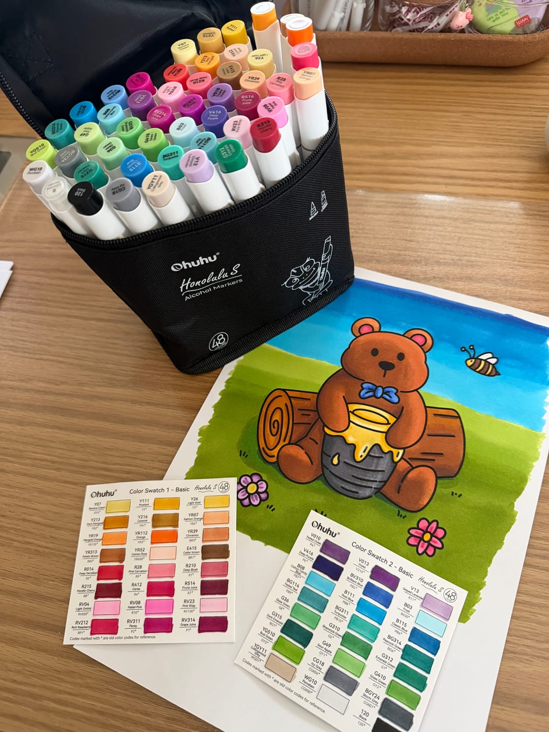 Customer photo review of Ohuhu Honolulu S 48 Colors Dual Soft Tips Alcohol Art Markers, Brush & Soft Chisel