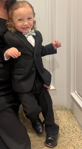 Customer photo review of Satin Sage Green Bow Tie