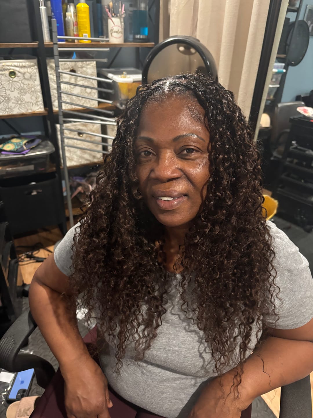 Customer photo review of #4 Medium Brown Water Wave Human Crochet Hair
