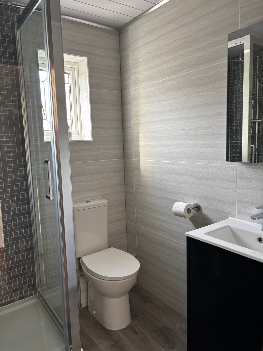 Customer photo review of 10mm Roman Blue Mosaic Matt Shower Panel 1M x 2.4M
