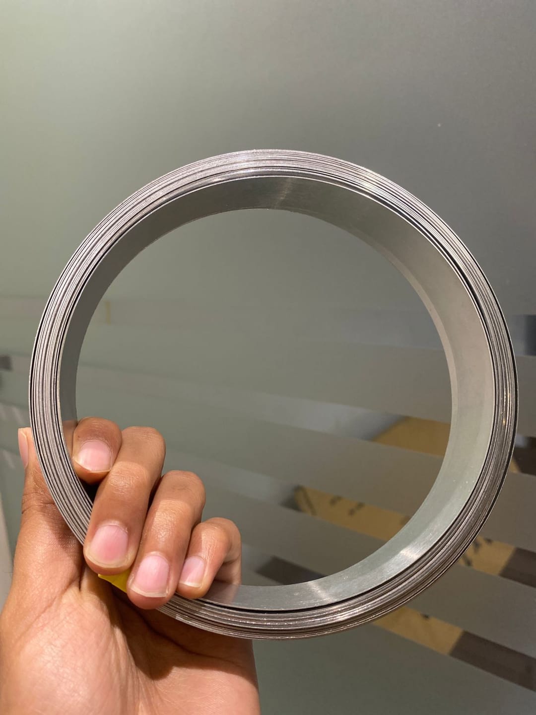 Customer photo review of Stainless Steel Metal Strip – Vastu Remedy for Main Entrance & Door Energy Balance | Ideal for Toilets, Thresholds & Long-term Durability | 0.5 & 1 mm Thickness | 8-100 Ft Lengths