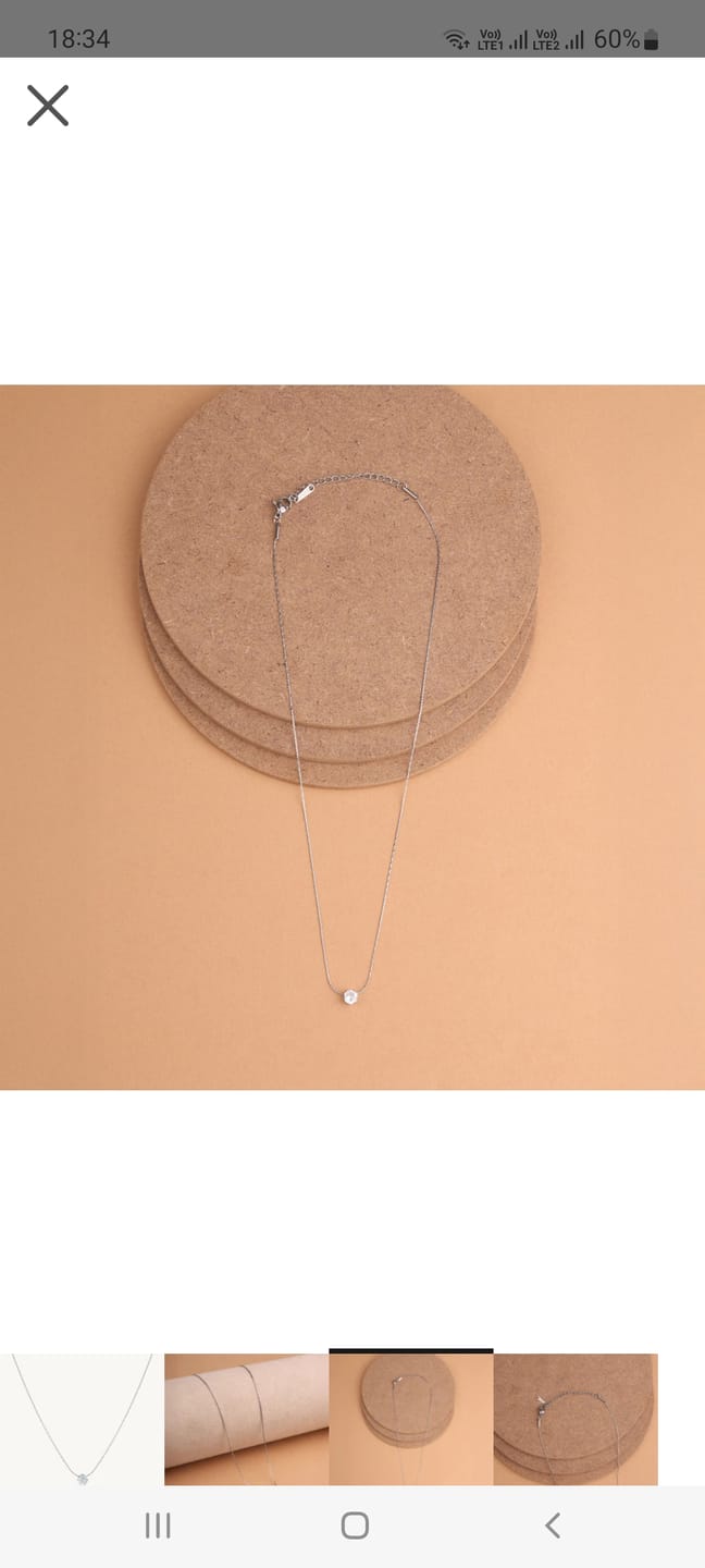 Customer photo review of Classic Solitaire Necklace