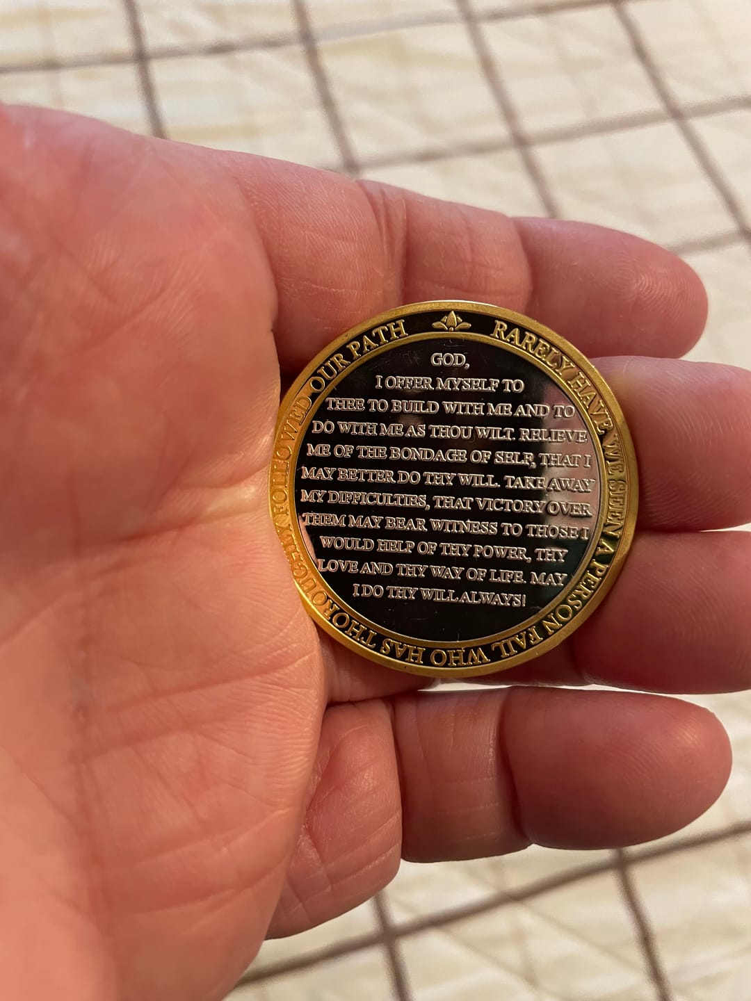 Customer photo review of 32 Year 40mm Gold & Silver AA Medallion - Bi-Plate Fancy Thirty-Two Year Chip/Coin