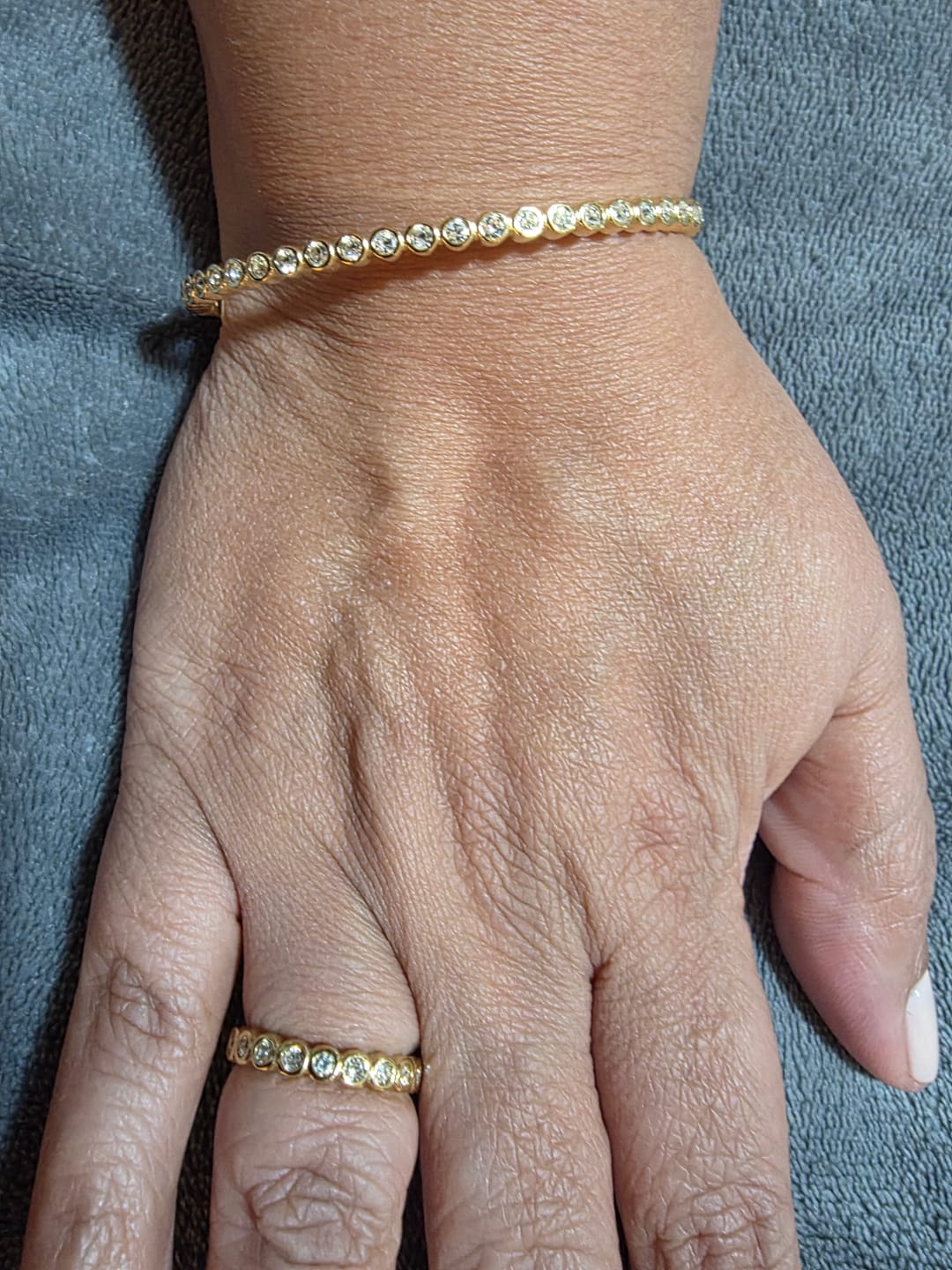 Customer photo review of Bezel Tennis Ring