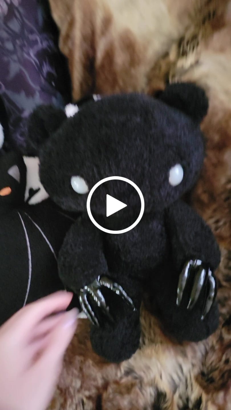 Customer video review of Gloomy Bear Shadow Abstraction 18" Plush [BLACK]
