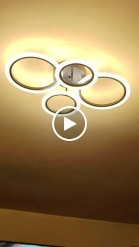 Customer video review of Lustra LED 2+2 CIRCLE BLACK Echivalent 400W Telecomanda