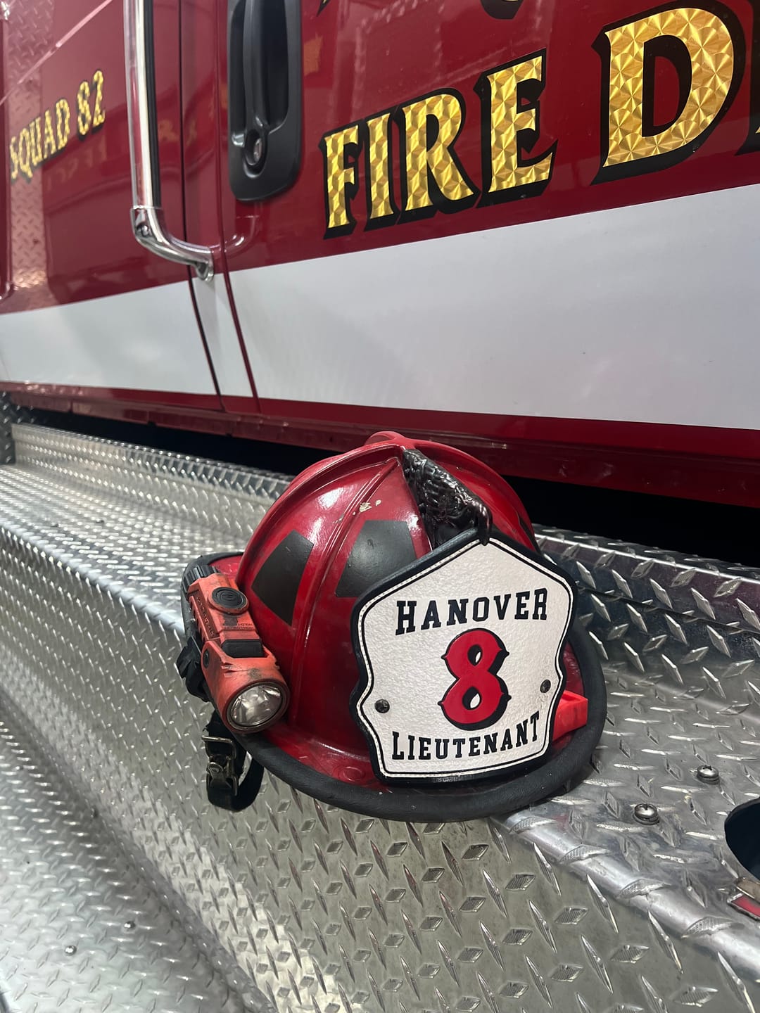 Customer photo review of Classic Leather Firefighter Helmet Shield