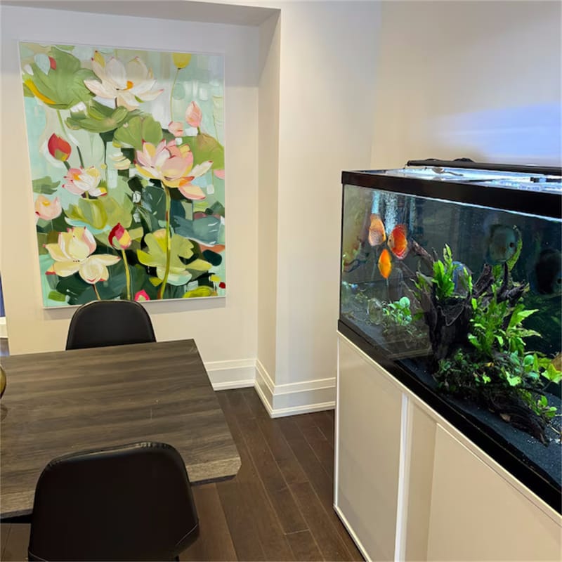 Customer photo review of Colorful Flower Textured Painting Canvas #FP021