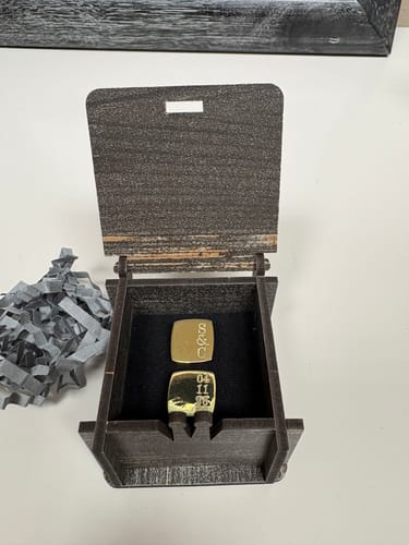 Customer photo review of Wedding Cufflinks Custom Engrave Date and Initials