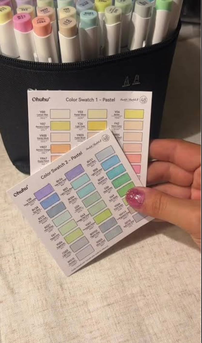 Customer photo review of Ohuhu Honolulu New 48 Pastel Colors Dual Tips Alcohol Art Markers - Blossoming