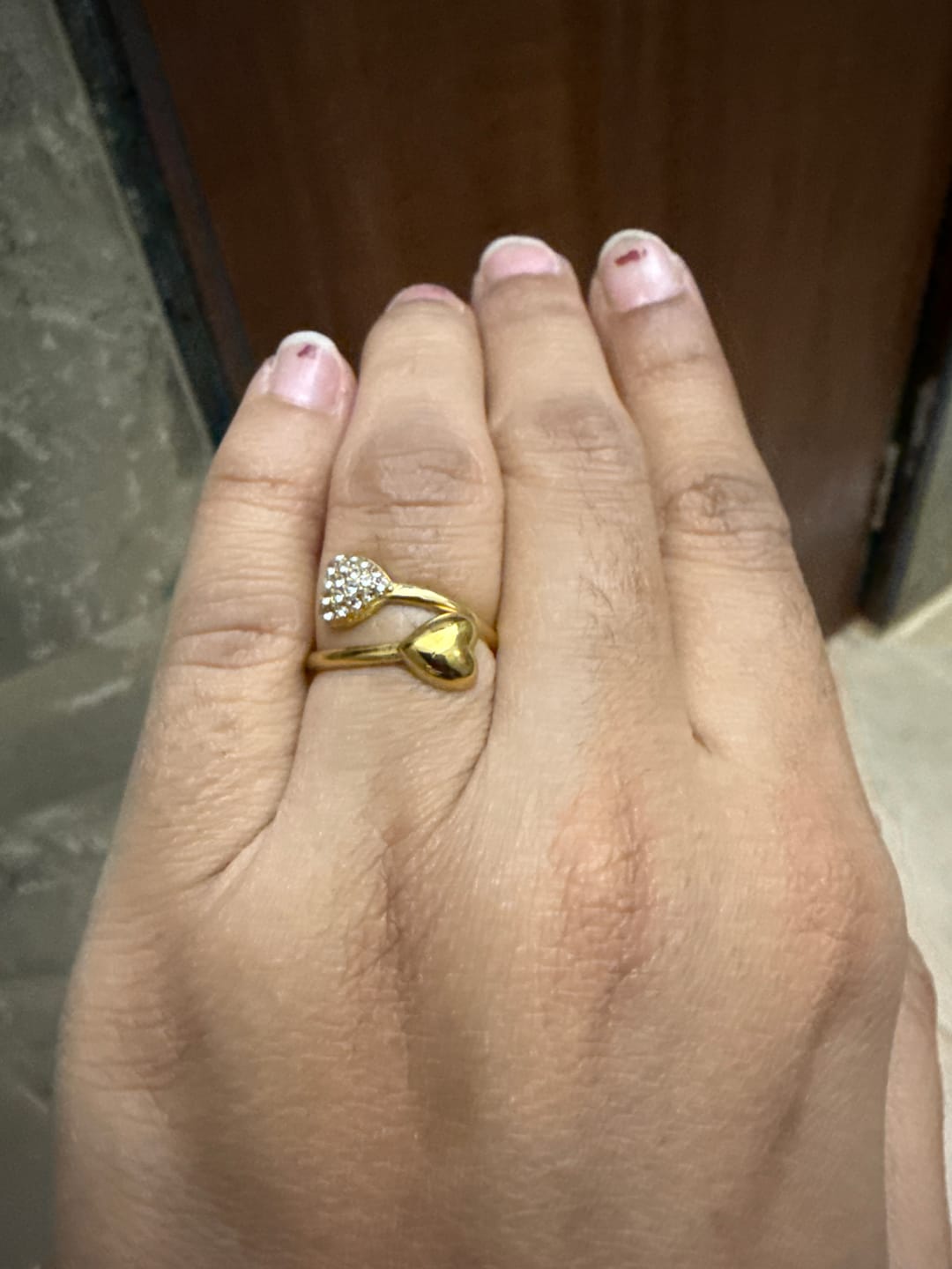 Customer photo review of Gold Stone Studded Heart Shaped Ring