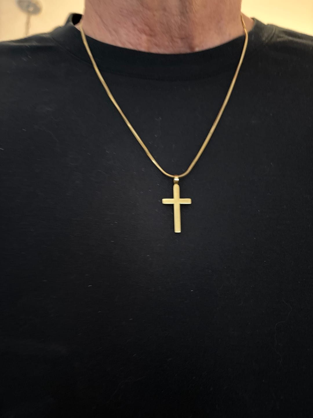 Customer photo review of Classic Cross & Square Chain