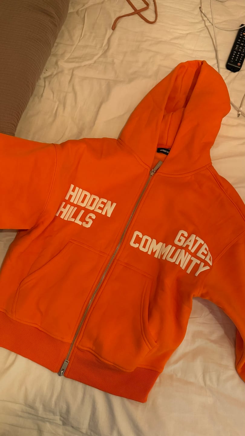 Customer photo review of GATED COMMUNITY ZIP HOODIE ORANGE