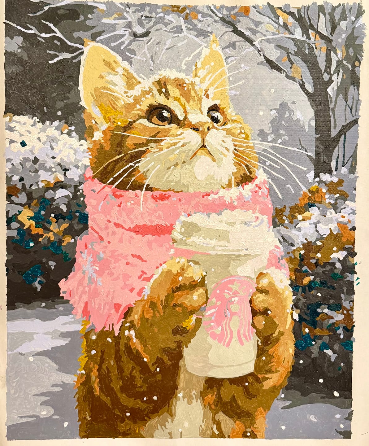 Customer photo review of Warm paws | Paint by Number