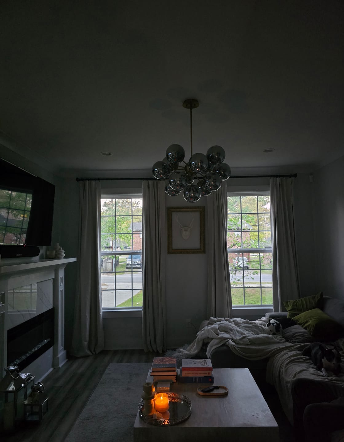 Customer photo review of Glam Dark Pearl Sputnik Smoked Glass Bubble Chandelier Light Fixture
