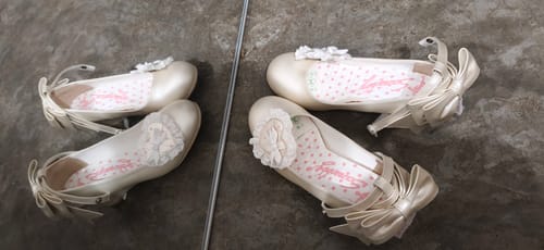 Customer photo review of Sweet retro polka dot wedge Mary Janes
