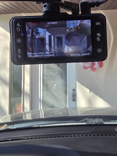 Customer photo review of 4K Dash Cam Pro – Ultra HD recording with front/rear cameras, night vision, and 24/7 monitoring