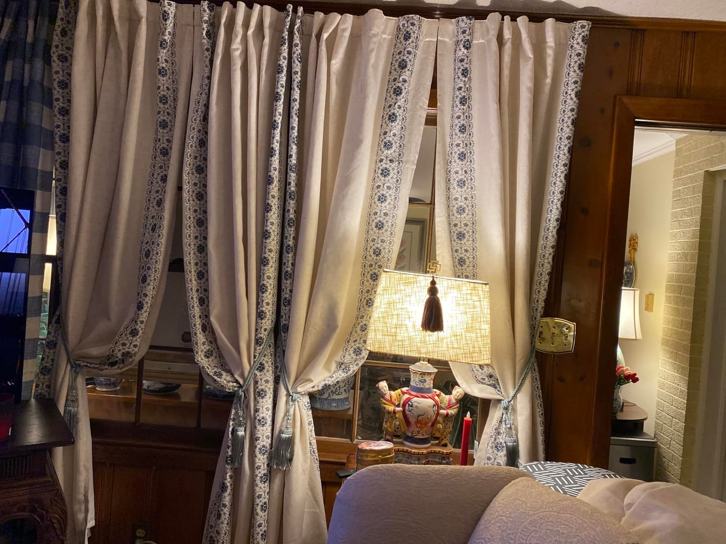 Customer photo review of Floral Embroidered Linen Blend Curtains