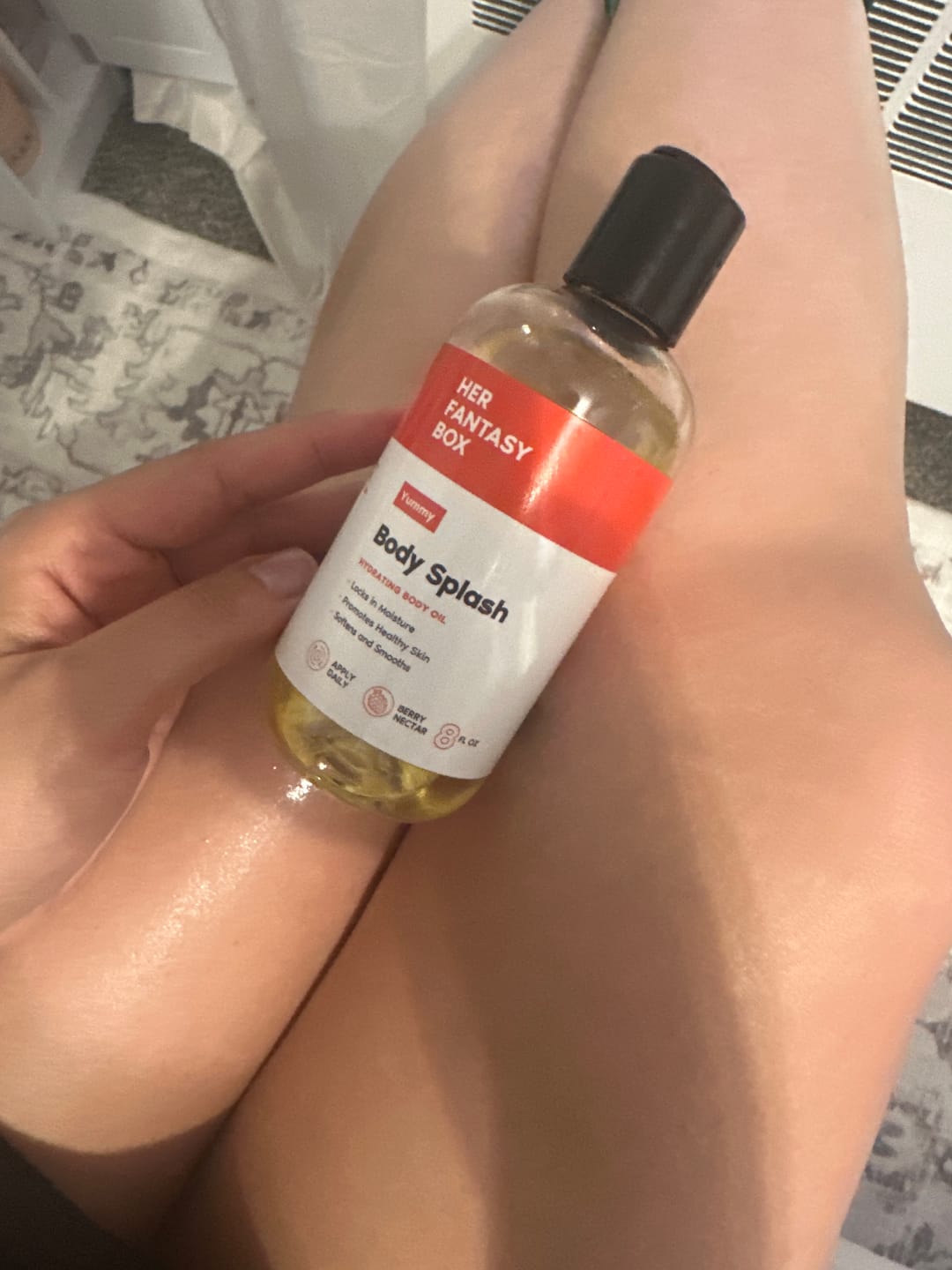 Customer photo review of Body Splash - Skin Smoothing Body Oil  (Yummy)