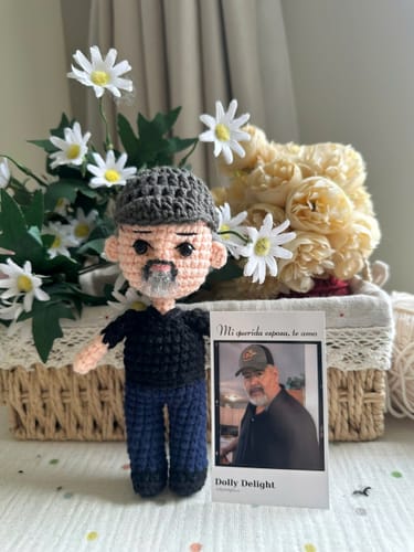 Customer photo review of Dolly® Personalized Crochet Doll with Photo Card