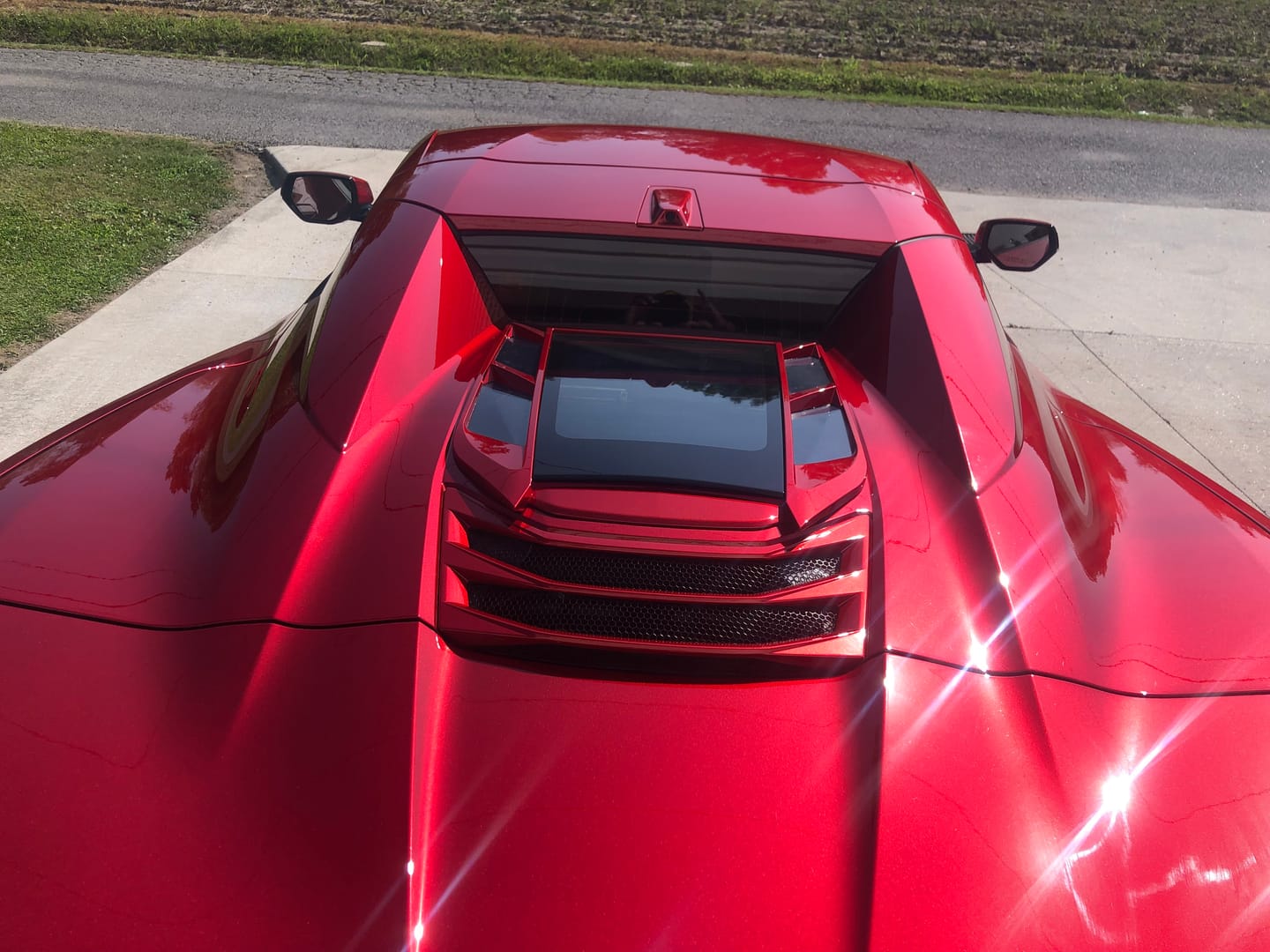 Customer photo review of 2020-Up Corvette C8 Convertible Rear Hatch Upper HTC Tonneau Window Inserts